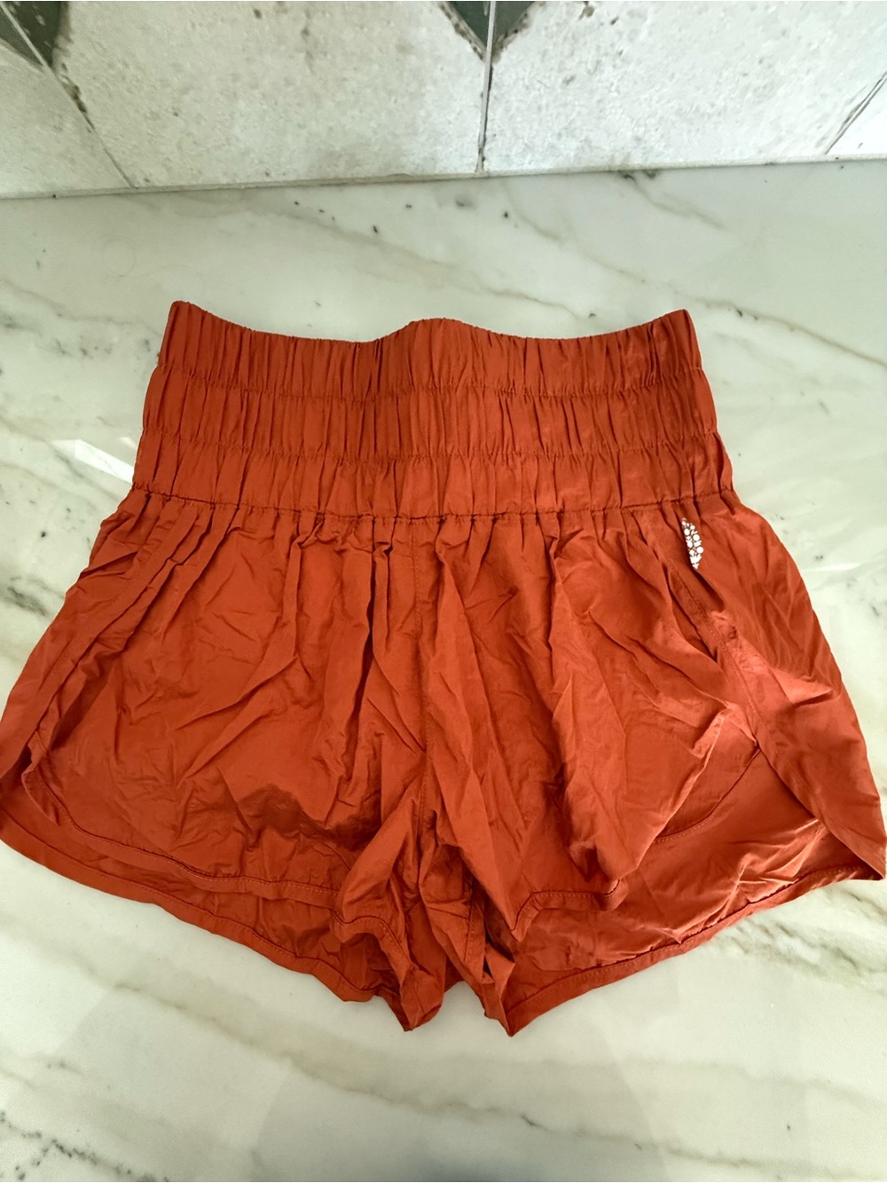 Free People Women's High-Waist Rust Shorts- Size M